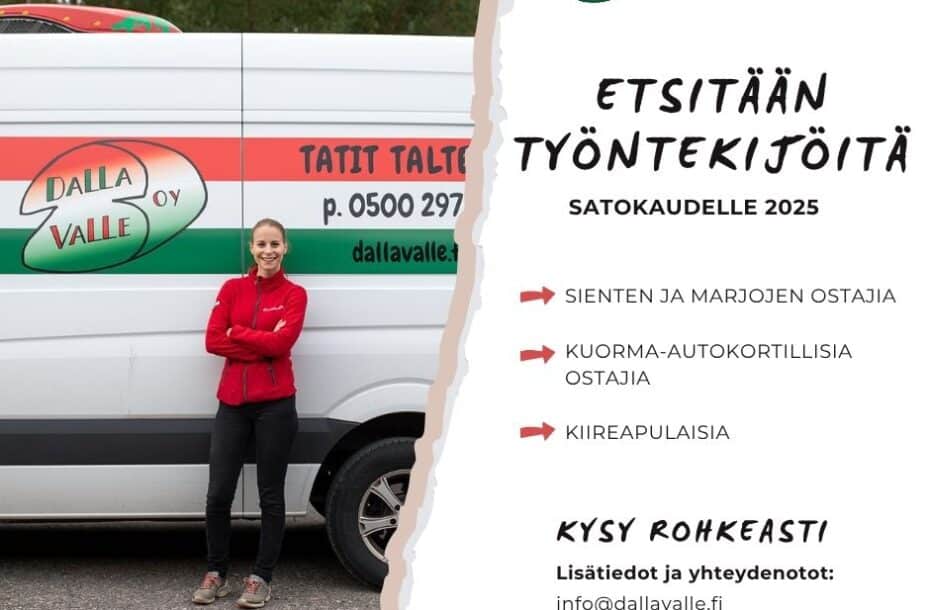 Työntekijöitä etsinnässä, sesonkiin 2025