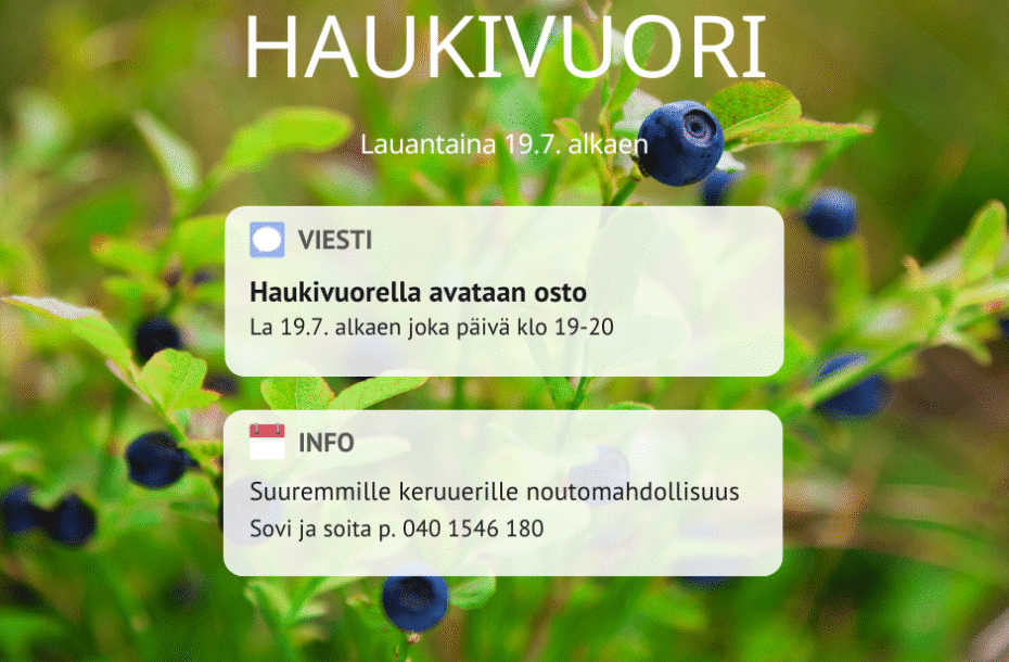 Our 2025 buying season starts in Haukivuori
