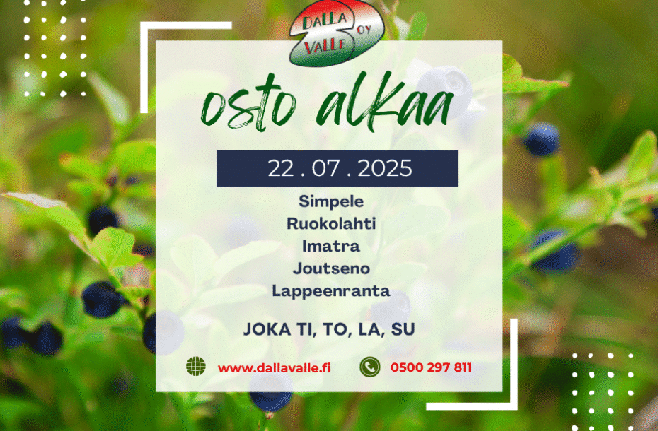 Tiistaina 22.7. ostoauto 6 aloittaa